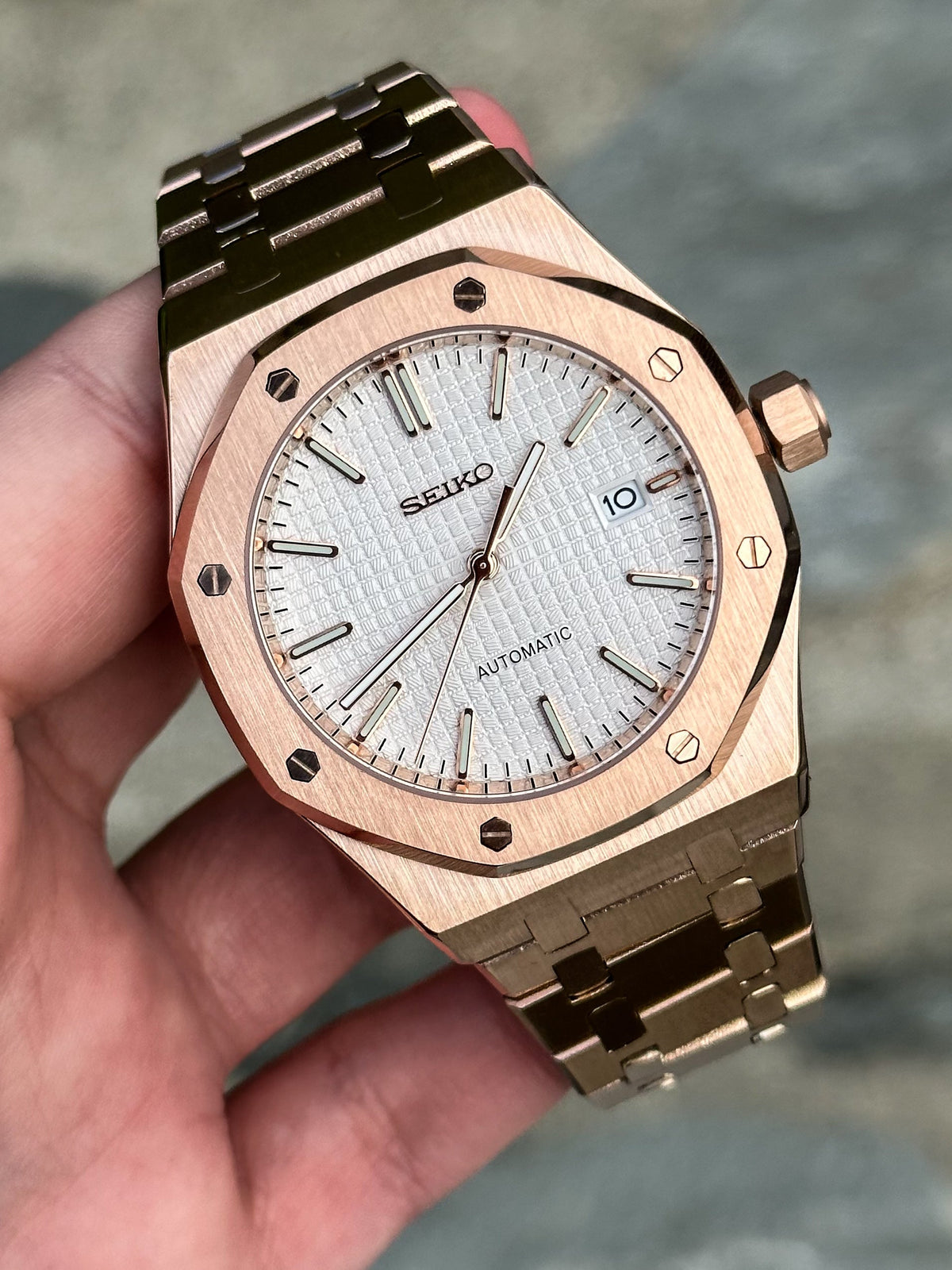 Rosegold White Dial Seikoak