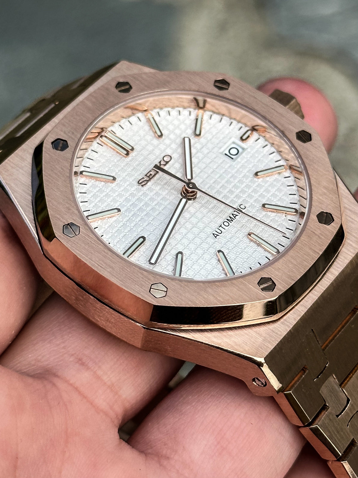 Rosegold White Dial Seikoak