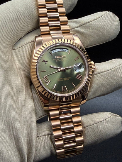Rosegold Olive Dial Day-Date
