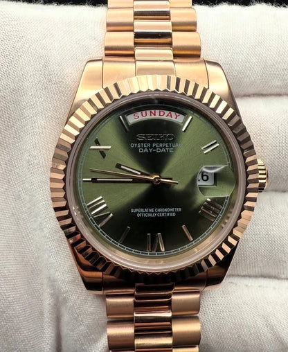 Rosegold Olive Dial Day-Date