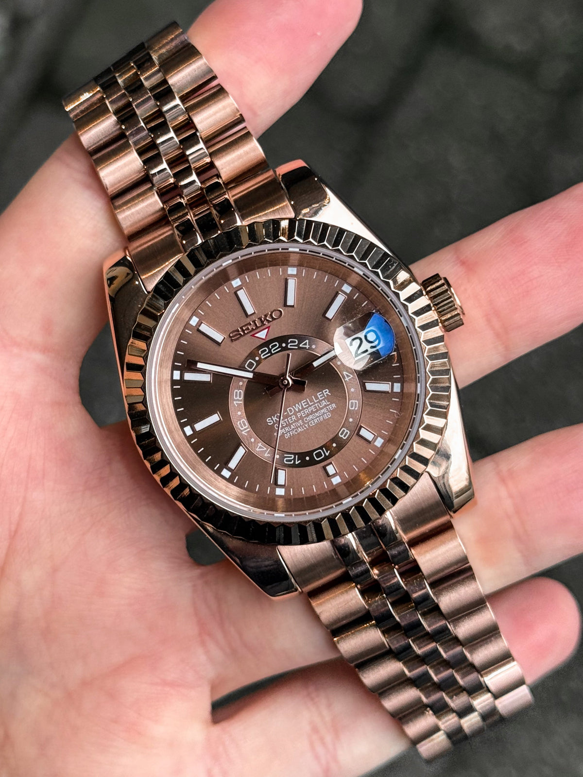 Rosegold Choco Sky Dweller