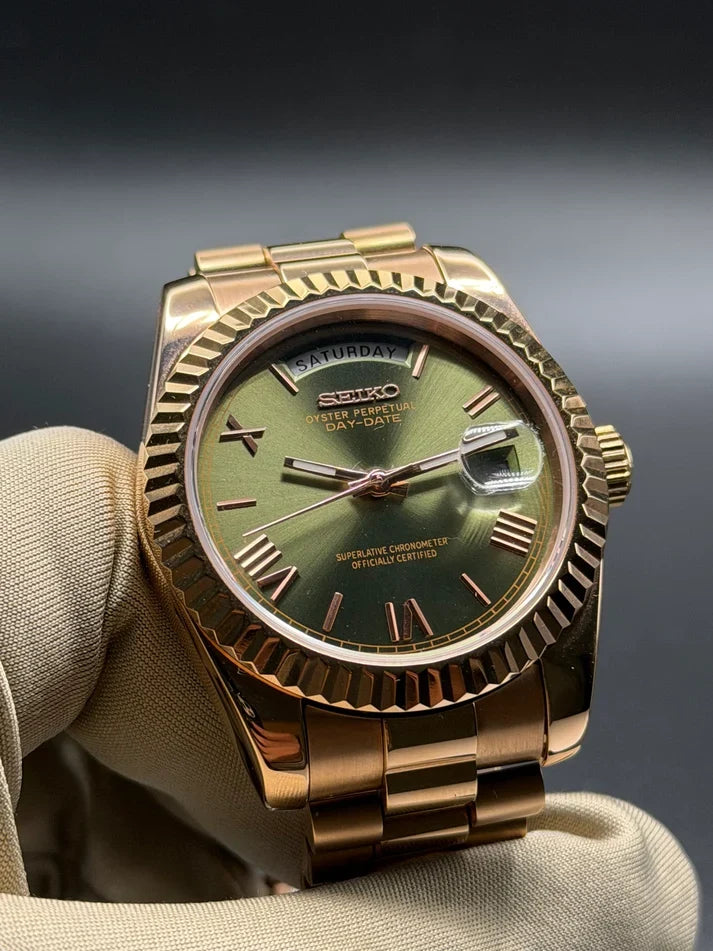 Rosegold Olive Dial Day-Date