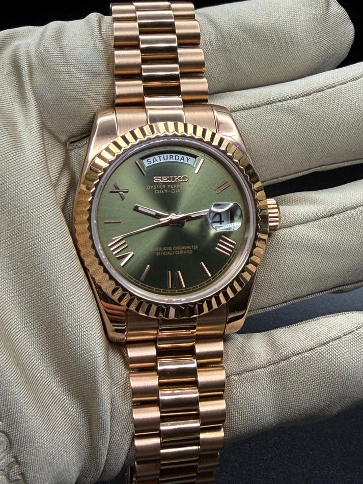 Rosegold Olive Dial Day-Date