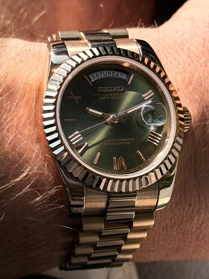 Rosegold Olive Dial Day-Date