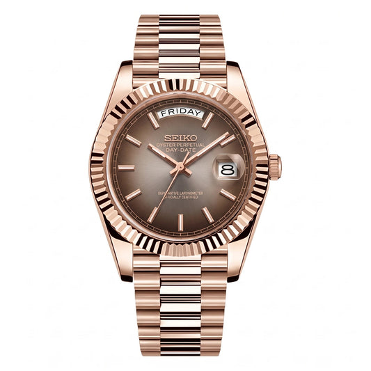 Rose Gold Ombre Day-Date with grey gradient dial