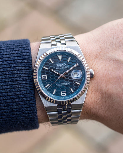 Blue Dial Land-Dweller on the wrist