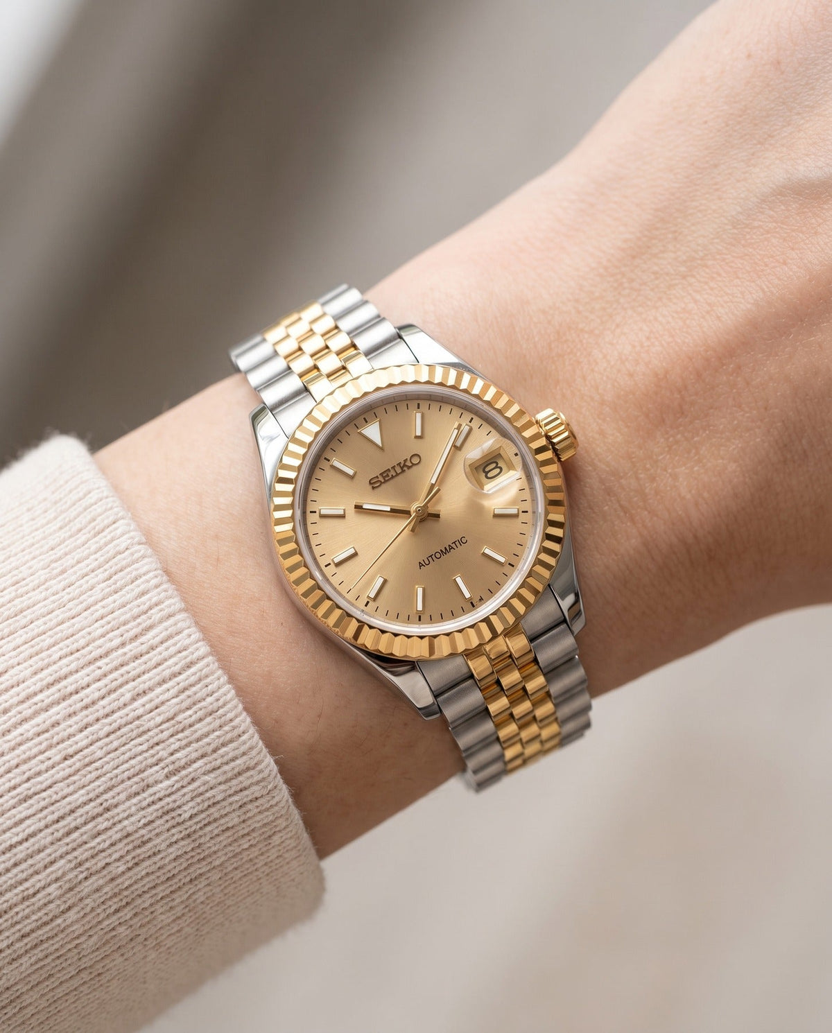 Two Tone Champagne Dial Datejust Ladies 31mm on the wrist