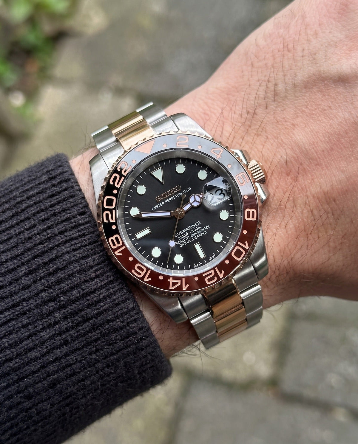Root Beer Two Tone on the wrist