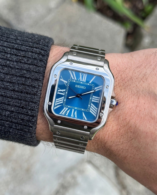 Blue Dial Santeiko on the wrist